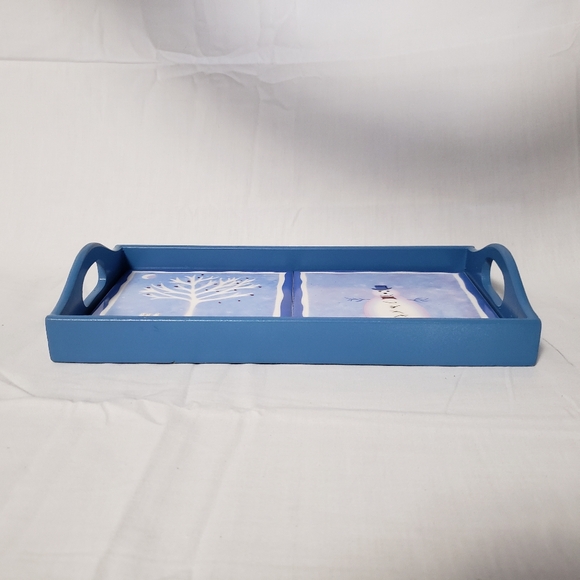 Winter Holiday Drink Tray Snowman and Winter Tree Tiles - Picture 3 of 6